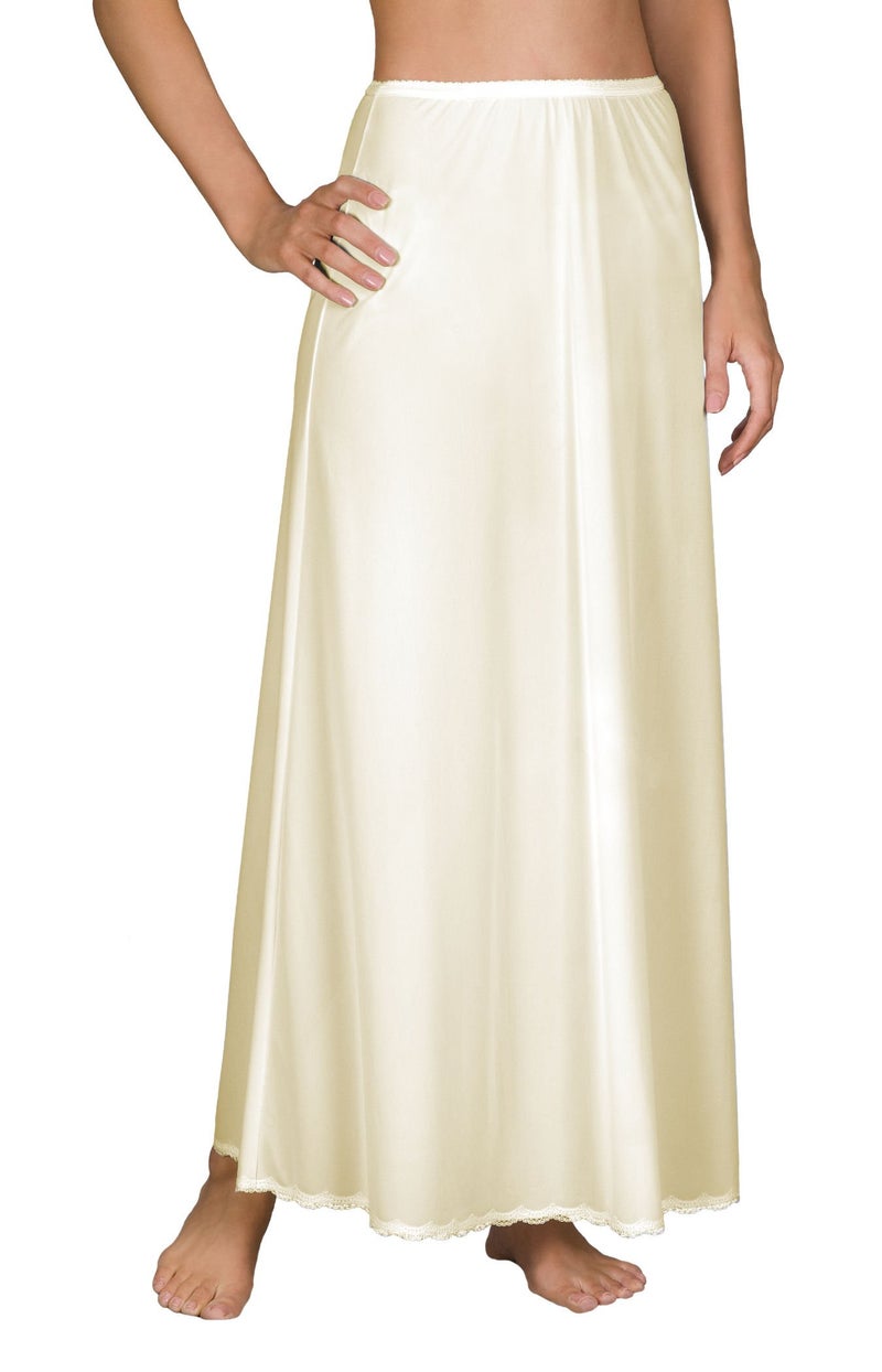 Shadowline Women's 38 Inch Long Flare Half Slip 4711638 M Ivory